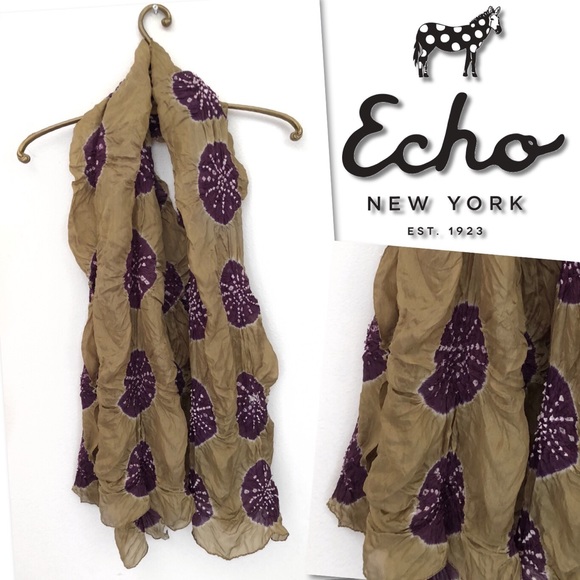 Echo Accessories - 🆕 ECHO GREEN PURPLE SAND DOLLAR OBLONG SCARF Echo Accessories - 🆕 ECHO GREEN PURPLE SAND DOLLAR OBLONG SCARF